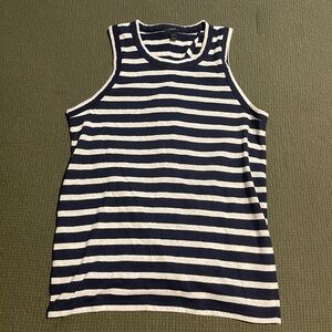 Striped Navy and White Tank Top